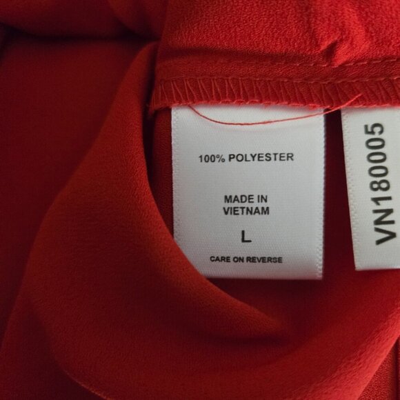 New York & Company Red Button Down Blouse L NWT - Picture 7 of 7